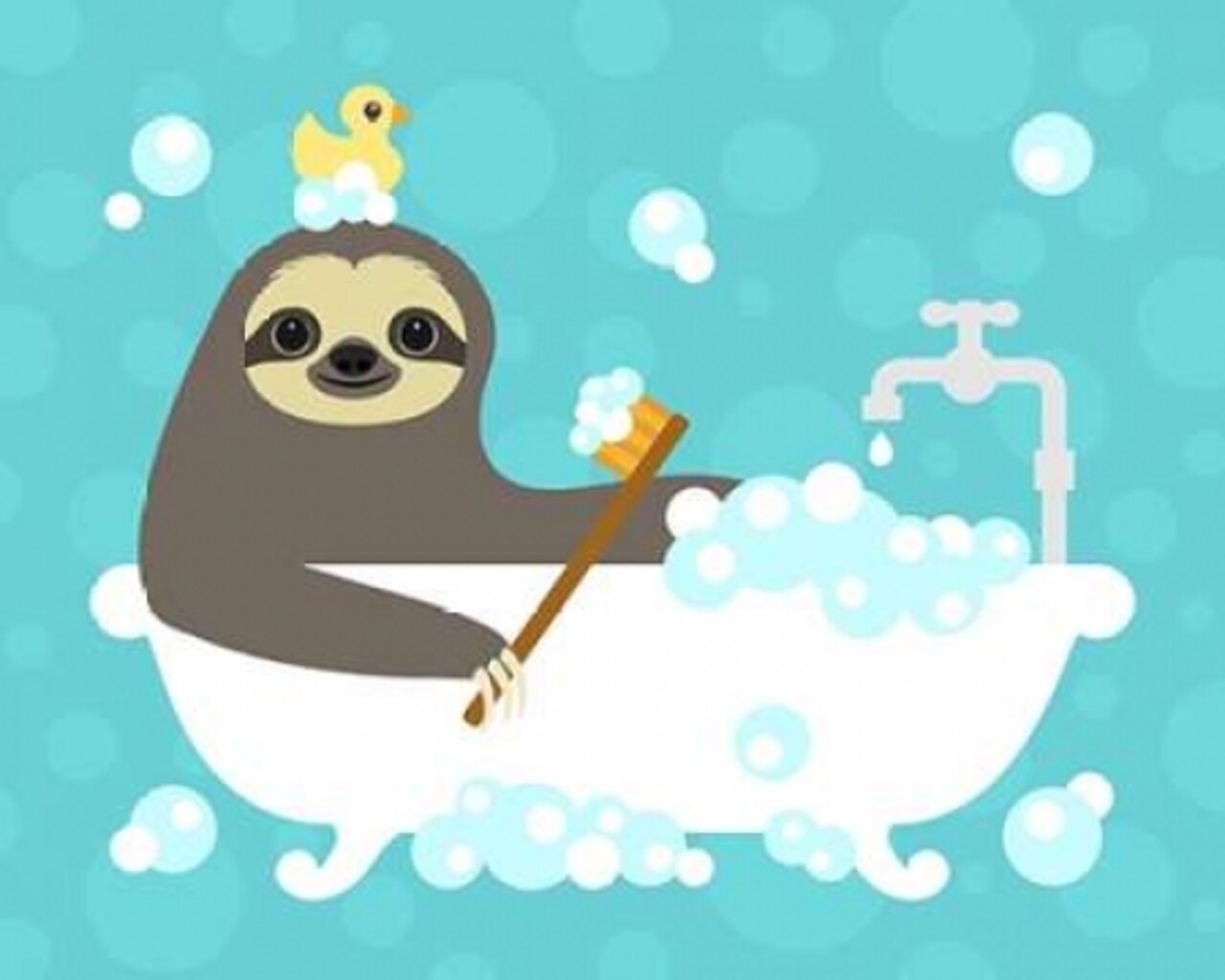 Scrubbing Bubbles Sloth Poster Print by Nancy Lee - Item # VARPDXL823D